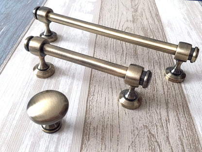 3.5" 6" Centers Cabinet Bar Handles and knob in Brushed Bronze