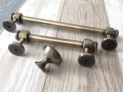 3.5" 6" Centers Cabinet Bar Handles in Brushed Bronze