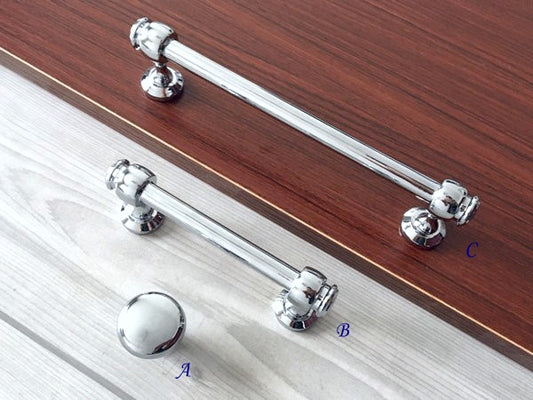 3.5" 6" Centers Polished Chrome Cabinet Bar Pull, Drawer Knob, Modern Kitchen Hardware