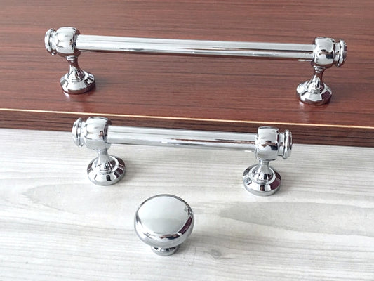 3.5" 6" Centers Polished Chrome Cabinet Bar Pull, Drawer Knob, Modern Kitchen Hardware