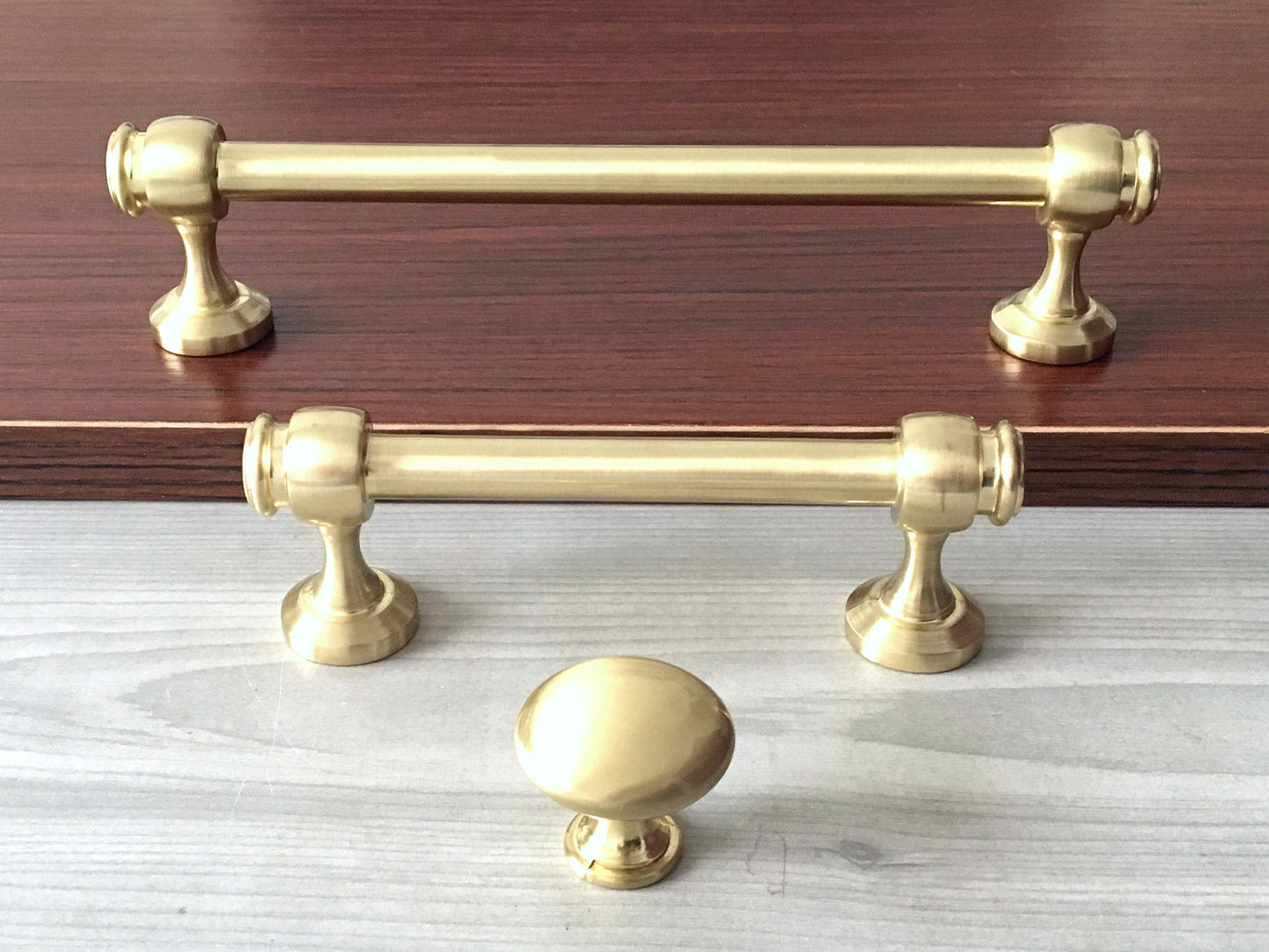 3.5" 6" Brushed Gold European Cabinet Bar Pull & Drawer Knob