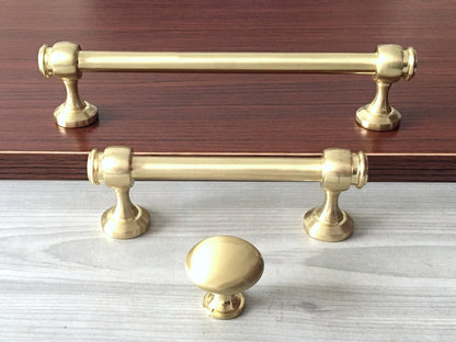 3.5" 6" Brushed Gold European Cabinet Bar Pull & Drawer Knob