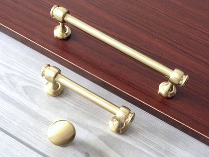 3.5" 6" Brushed Gold European Cabinet Bar Pull & Drawer Knob