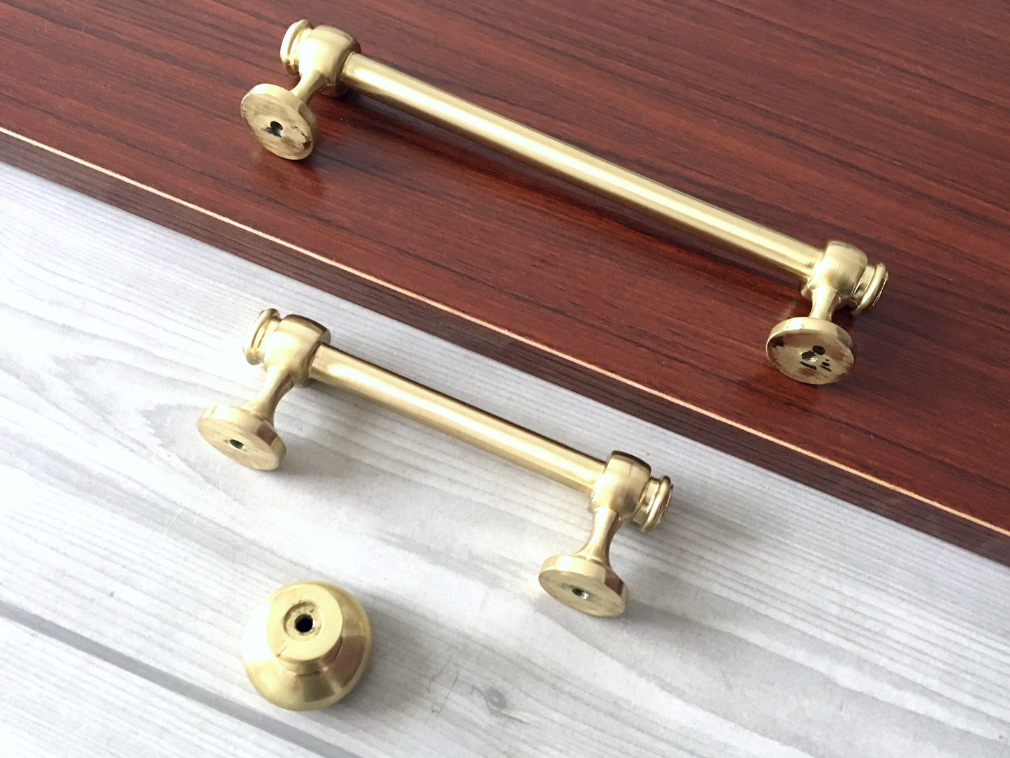 3.5" 6" Brushed Gold European Cabinet Bar Pull & Drawer Knob