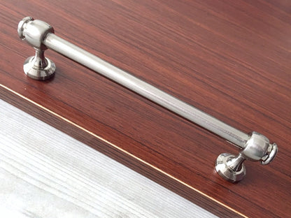Brushed nickel dresser pull