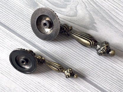 Vintage Style Pendant Cabinet Door Pull, Black Red Bronze
