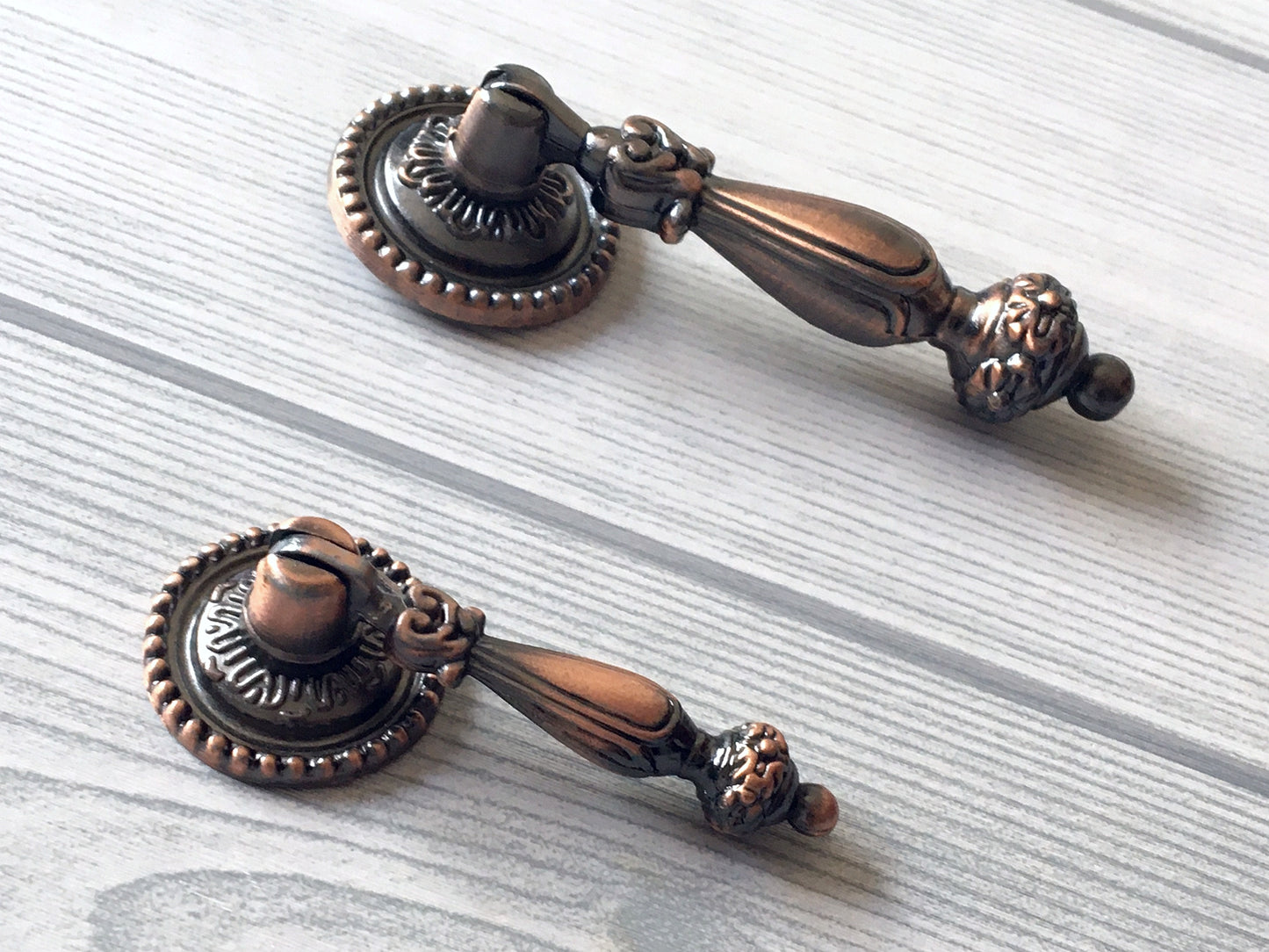 Vintage Style Pendant Cabinet Door Pull, Black Red Bronze