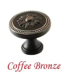 Brass Victorian Floral Drawer Pulls, Round and Oval Cabinet Knobs, Gold Chrome Coffee Bronze