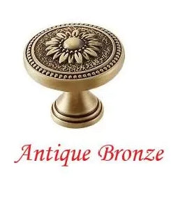 Brass Victorian Floral Drawer Pulls, Round and Oval Cabinet Knobs, Gold Chrome Coffee Bronze