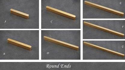 Mid Century Drawer Pulls, Brushed Gold Brass Cabinet Handles, Lynns Hardware