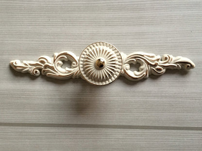 Shabby Chic Dresser Drawer Handle, Cabinet Swing Bail Pull, Creamy White Gold