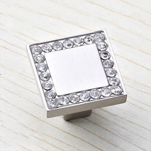 2.5" 3.75" Silver Crystal Drawer Pulls - Rhinestone Cabinet Knobs
