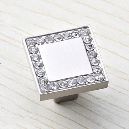 2.5" 3.75" Silver Crystal Drawer Pulls - Rhinestone Cabinet Knobs