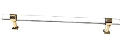 Acrylic Drawer Handles, Lucite Cabinet Pulls, Polished Gold Clear, Kitchen Hardware