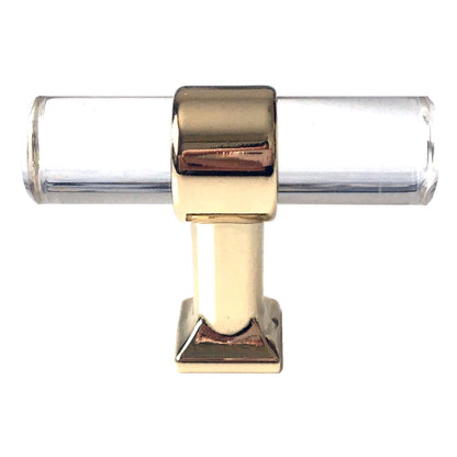 Acrylic Drawer Handles, Lucite Cabinet Pulls, Polished Gold Clear, Kitchen Hardware