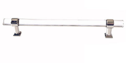 Acrylic Drawer Handles, Lucite Cabinet Pulls, Polished Chrome Silver, Minimalism Hardware