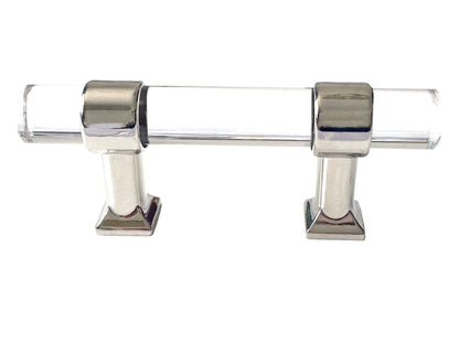 2" Centers, Acrylic Drawer Pulls, Lucite Cabinet Knobs, Black Gold Nickel Silver
