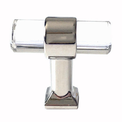 Acrylic Drawer Handles, Lucite Cabinet Pulls, Polished Chrome Silver, Minimalism Hardware
