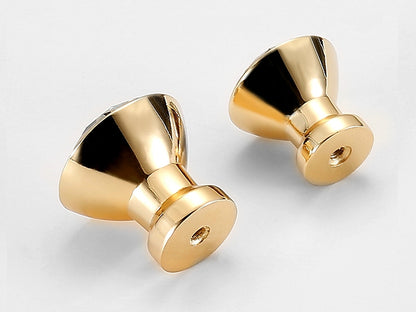 Crystal Glass Diamond Cut Drawer Pulls - Gold/Matte Black