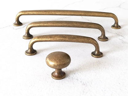 Poignées d'armoire en bronze antique, boutons de cuisine, quincaillerie rétro vieillie