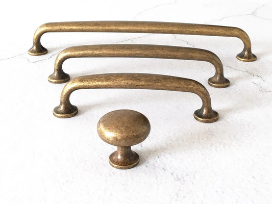 Poignées d'armoire en bronze antique, boutons de cuisine, quincaillerie rétro vieillie
