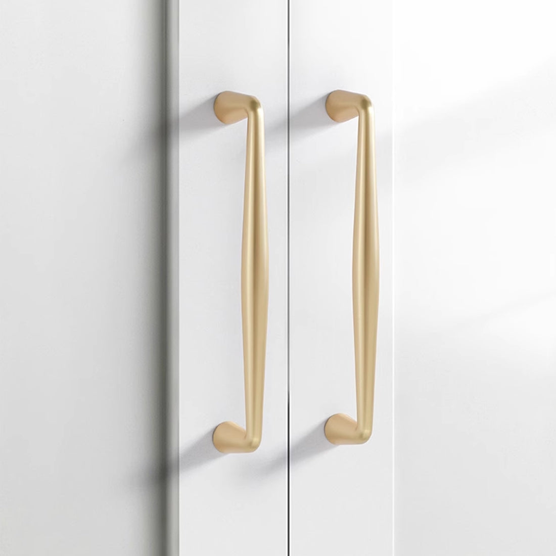 Brushed Gold Modern Wardrobe D Pulls - 3" to 12.5"