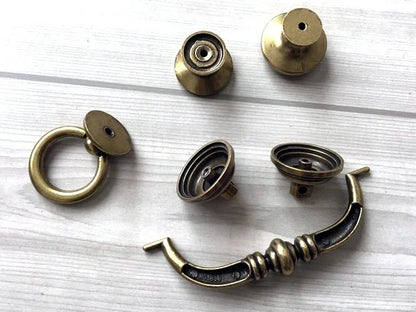 3.5" 4.25" Antique Bronze Swing Bail Drawer Handle & Drop Ring Pulls - LynnsHardware
