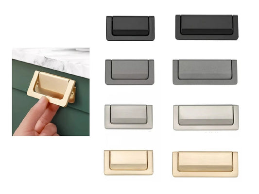 Bail Drawer Pulls, Front Screws, Gold Nickel Black Gray, 2.5" 3.75" Centers