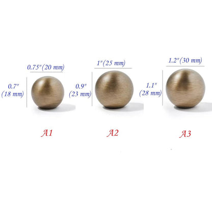 Bronze Ball Drawer Pull, Solid Brass, Kitchen Cabinet Hardware