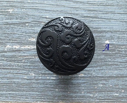 2.75" to 3" Centers Brass Drop Bail Drawer Pull with matching knob, Vintage Style, Antique Bronze Black