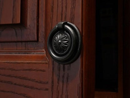 Antique Black Cabinet Doorknob Drop Ring Knobs Drawer Pull Vintage Style Lynns Hardware