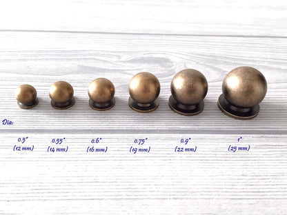Antique Bronze Brass Cabinet Pulls Ball Knobs