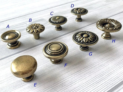 Antique Bronze Drawer Knob Cabinet Pull Lynns Hardware