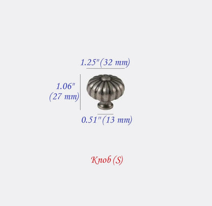 antique Pewter pumpkin knob