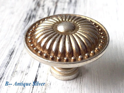Cabinet Knob, Antique Silver Bronze Brass Black, Vintage Style Hardware