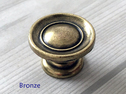 Vintage Look Drawer Knobs, Antique Bronze, Retro Rustic Kitchen Cabinet Hardware