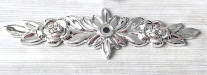 Backplate for Drawer Knobs Silver Floral Lynns Hardware