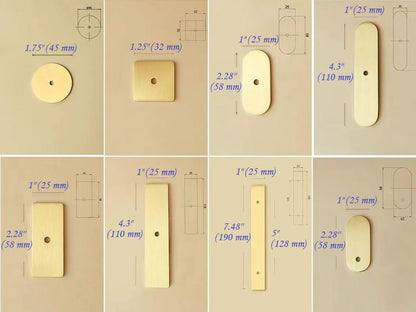 Backplates for Drawer Knobs Cabinet Pulls Brushed Brass Lynns Hardware