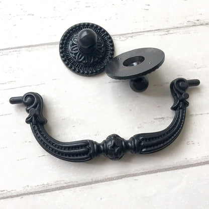 Bail Dresser Drawer Pulls Antique Bronze Black 96 mm