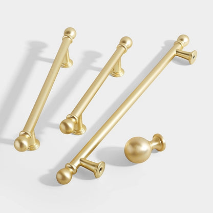 3.75" 5" 7.5" Luxury Gold Euro Bar Handle - Mid Century Modern