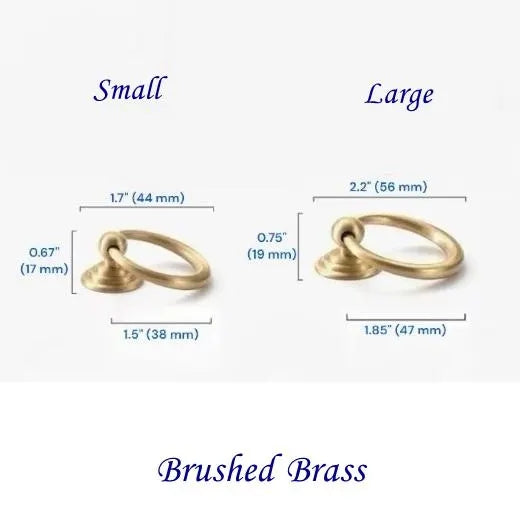 Brass Drop Ring Pulls - 4 Finishes | Classic Hardware