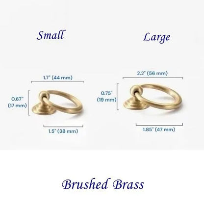 Brass Drop Ring Pulls - 4 Finishes | Classic Hardware