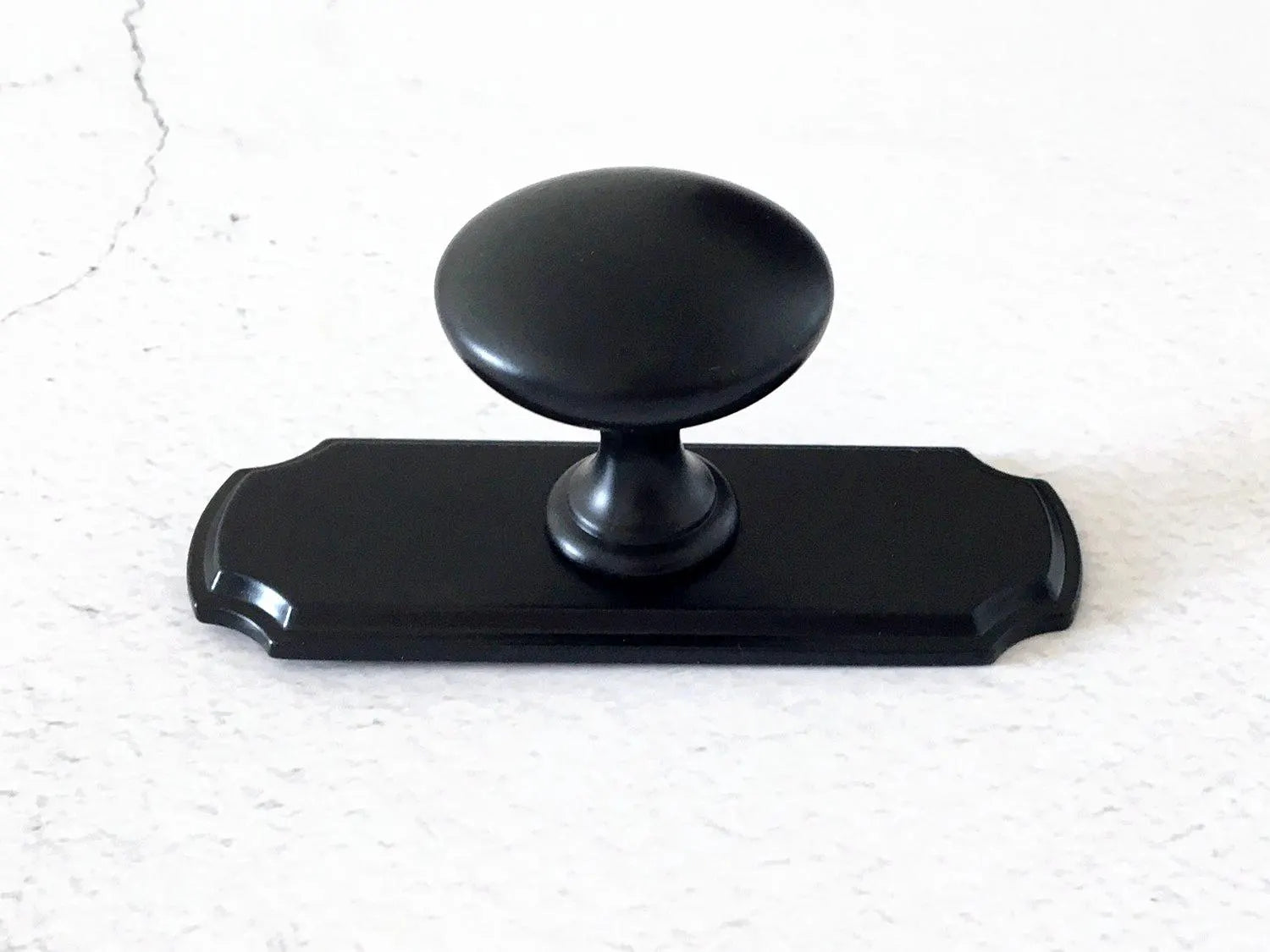 Black Cabinet Pulls Backplate Dresser Drawer Knob Kitchen Hardware Modern
