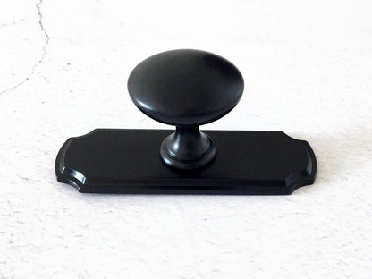 Black Cabinet Pulls Backplate Dresser Drawer Knob Kitchen Hardware Modern
