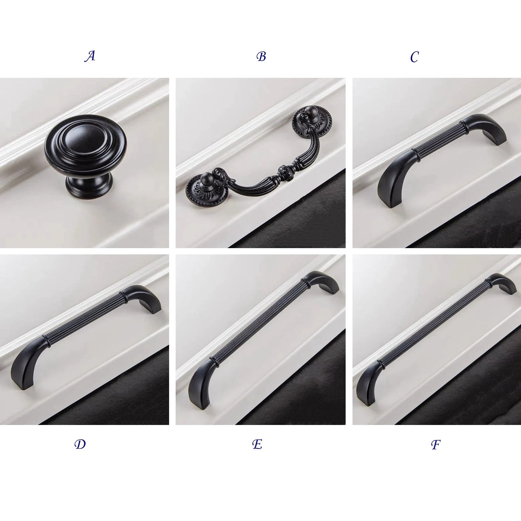 Black Drawer Handles Retro Kitchen Cabinet Hardware