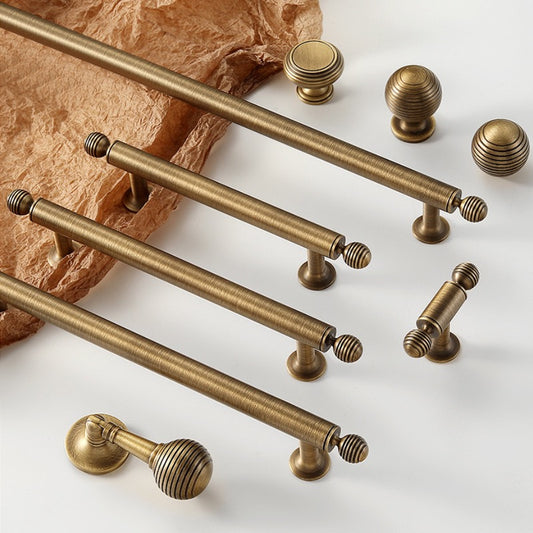 Brass Beehive Bronze Cabinet Pull Handles Dresser Drawer Knobs Solid Kitchen Hardware