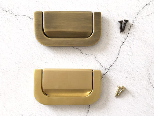 Brass Drop Pulls with Backplate Lynns Hardware