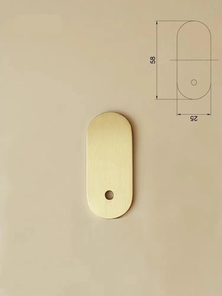 Brass Oval Backplates for Drawer Knobs Cabinet Pulls Brushed Gold Lynns Hardware 58 mm-hook