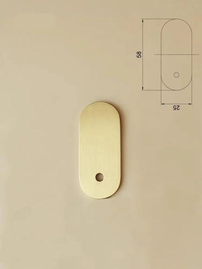 Brass Oval Backplates for Drawer Knobs Cabinet Pulls Brushed Gold Lynns Hardware 58 mm-hook