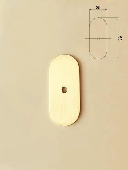 Brass Oval Backplates for Drawer Knobs Cabinet Pulls Brushed Gold Lynns Hardware 58 mm